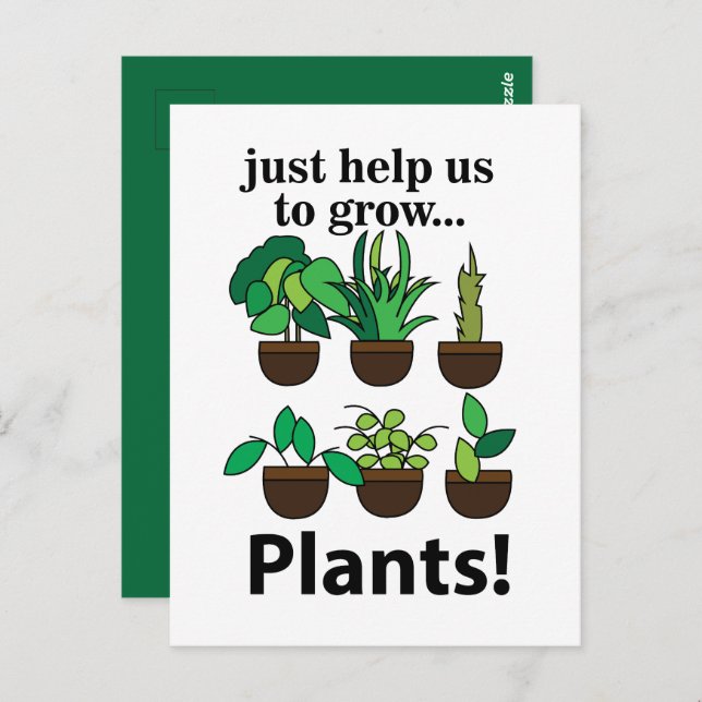 Postal Las Plantas Simplemente Nos Ayudan A Crecer Planta (Anverso / Reverso)
