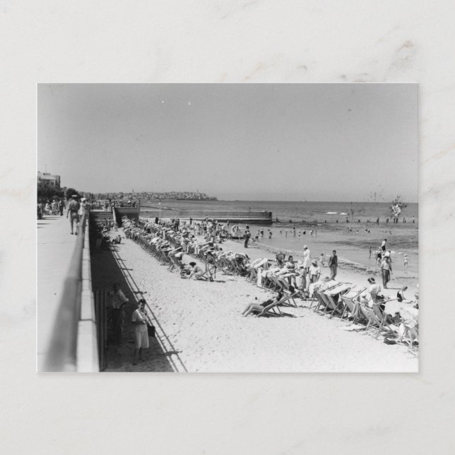 Postal Las playas de Tel Aviv en los años 30 (Anverso)