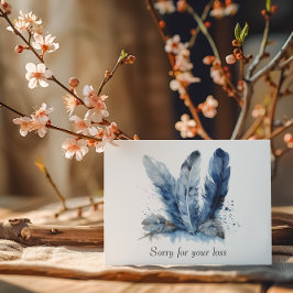 Postal Las plumas en el personalizable azul Delft