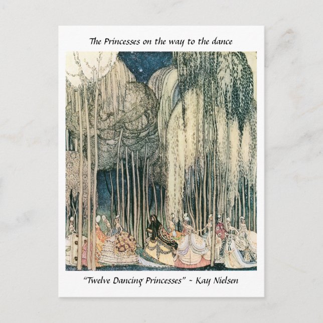 Postal Las princesas camino a la danza Kay Nielsen (Anverso)