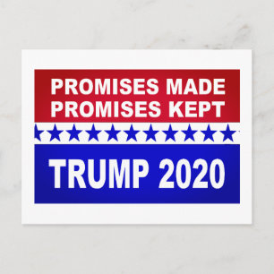 Postal Las promesas de Trump de 2020 se hicieron populare