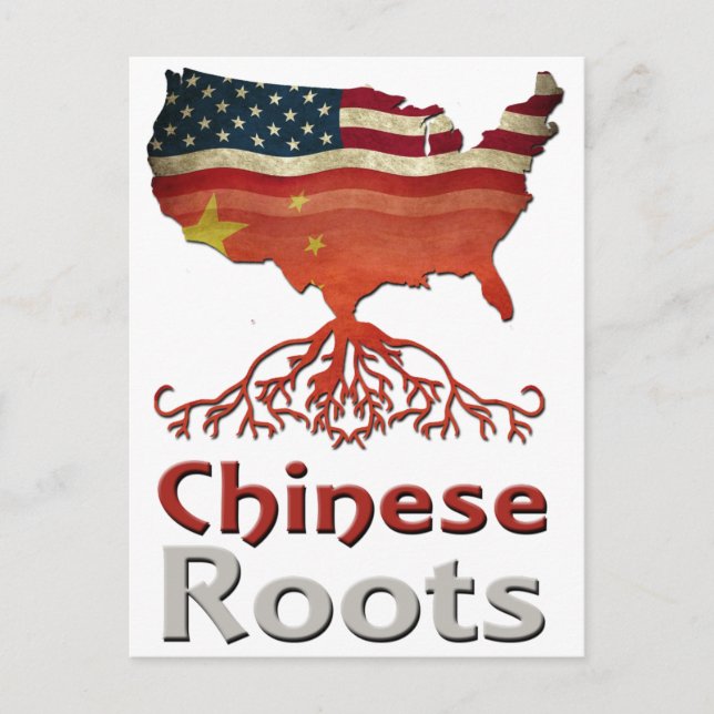 Postal Las raíces americanas chinas (Anverso)