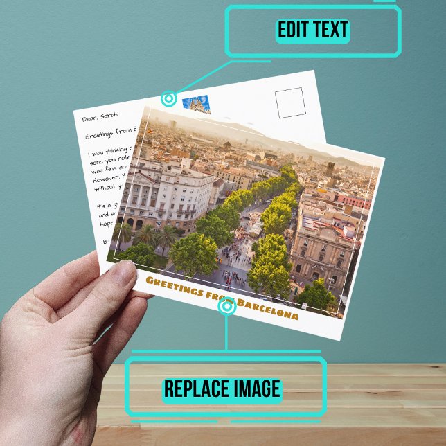 Postal Las Ramblas Barcelona España Moderna (When you are looking to share your experiences, sending a postcard is a sweet gesture.)