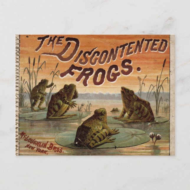 Postal Las ranas descontentas de 1895 (Anverso)