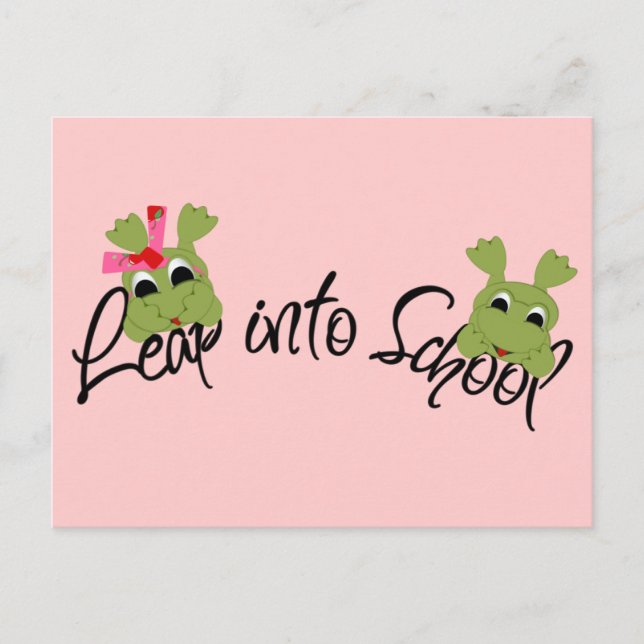 Postal Las ranas saltan a la escuela (Anverso)