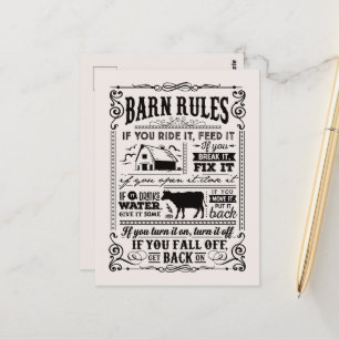 Postal Las reglas de diverso barn agregan un invitado de 