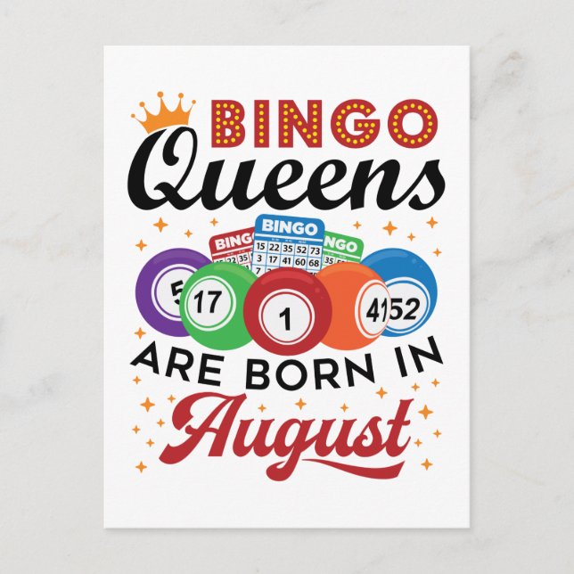 Postal Las Reinas del Bingo Nacen en Agosto (Anverso)