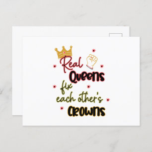 Postal Las reinas reales se arreglan mutuamente con sus c