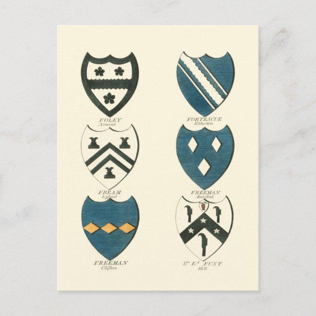 Postal Las rejas familiares de varias casas inglesas (Anverso)