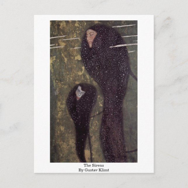 Postal Las sirenas de Gustavo Klimt (Anverso)