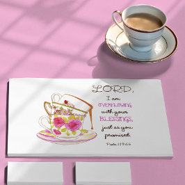 Postal Las tazas de té desbordadas con tus bendiciones