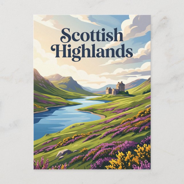 Postal Las Tierras Altas de Escocia Escocia (Anverso)
