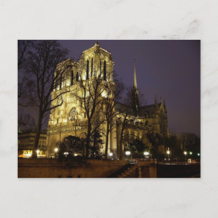 Postal Las torres de Notre Dame por la noche, París
