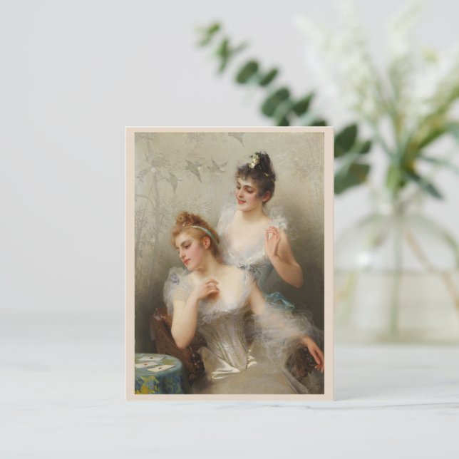 Postal Las Tres Aces de Vittorio Matteo Corcos (Anverso de pie)