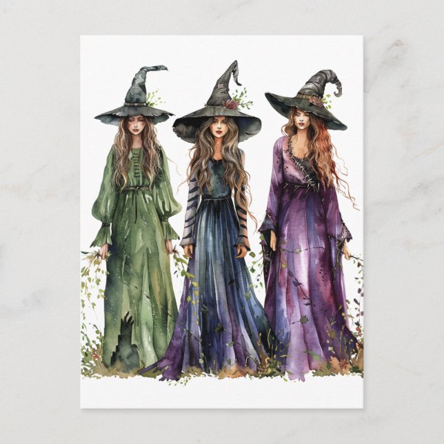 Postal Las tres brujas (Anverso)