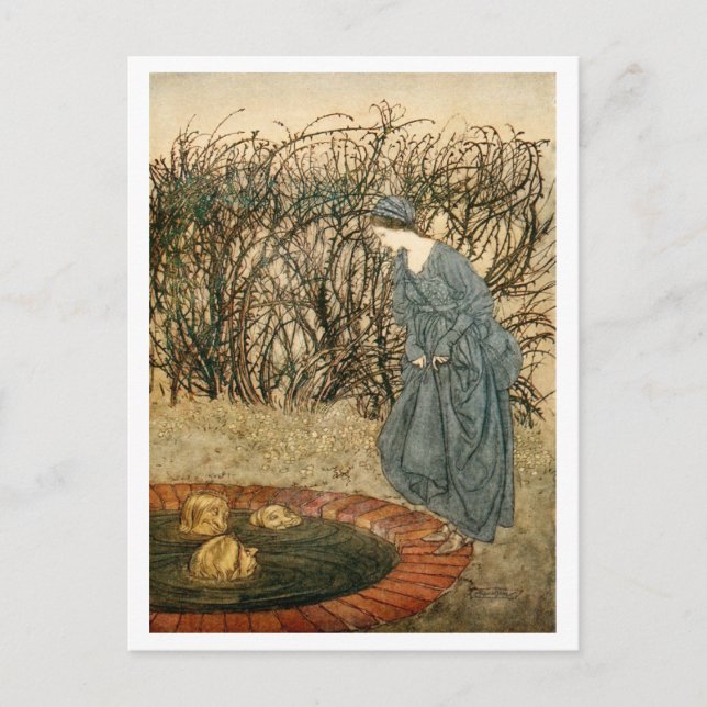 Postal Las tres cabezas del pozo (Anverso)