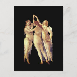 Postal Las Tres Gracias - detalle, Primavera de Boticelli