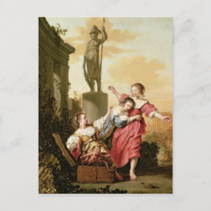 Postal Las tres hijas de los Cecrops