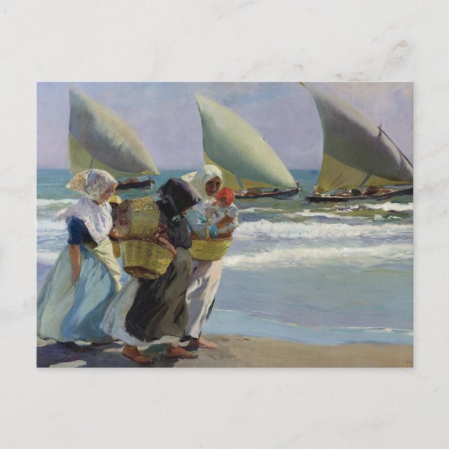 Postal Las Tres Velas - Joaquin Sorolla (Anverso)