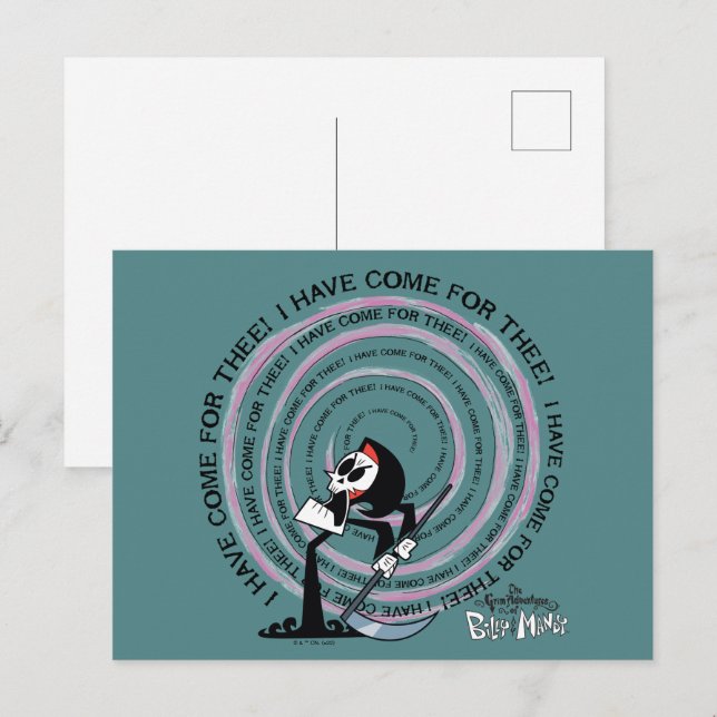 Postal Las tristes aventuras de Billy & Mandy - Reaper (Anverso / Reverso)