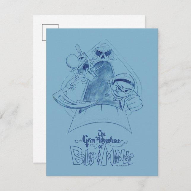 Postal Las tristes aventuras de Billy & Mandy Sketch Art (Anverso / Reverso)