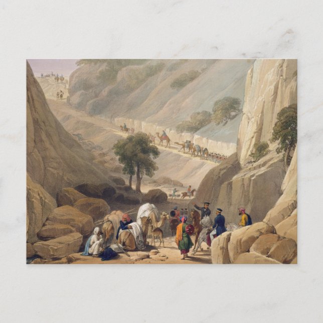 Postal Las tropas que emergen de la parte estrecha del De (Anverso)