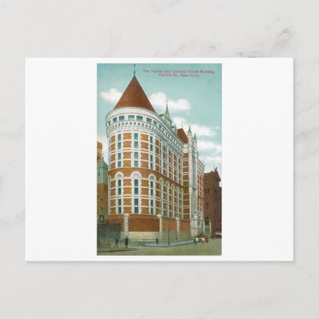 Postal Las tumbas y el edificio del Tribunal Penal, NY (Anverso)