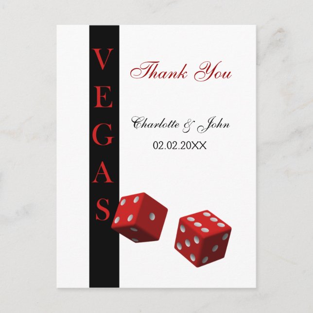 Postal Las Vegas Boda Gracias a las cartas (Anverso)