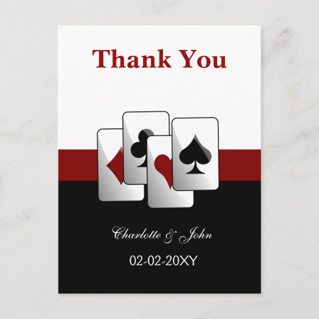 Postal Las Vegas Boda Gracias a las cartas (Anverso)