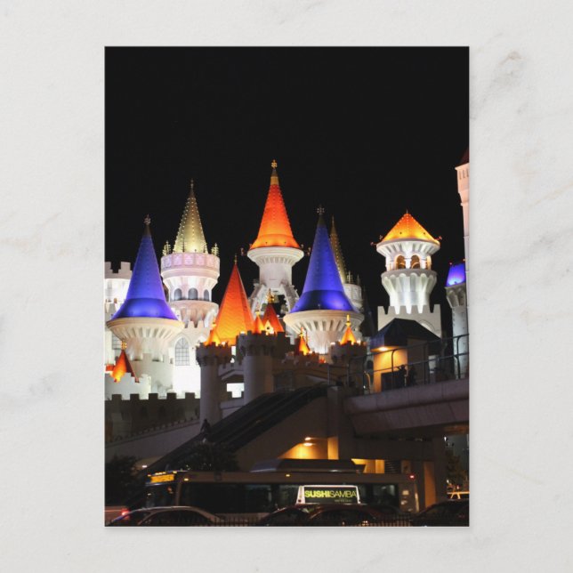 Postal Las Vegas Castle Hotel Gaming Vegas City Colorous (Anverso)