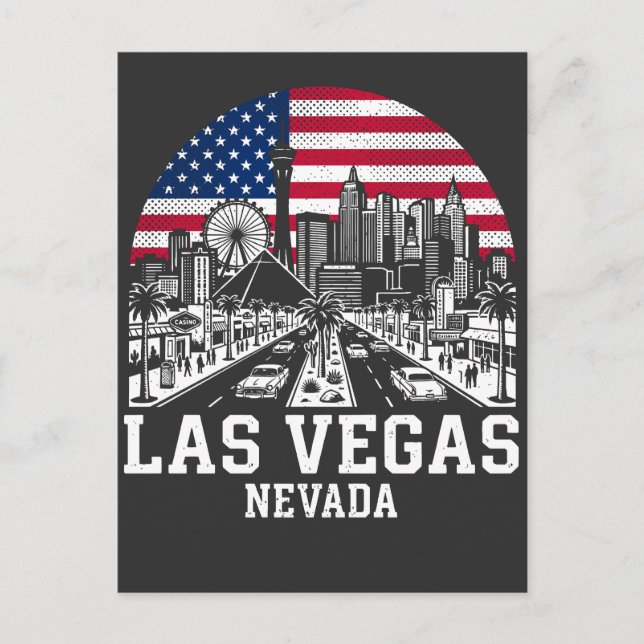 Postal Las Vegas City Nevada American Flag (Anverso)