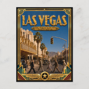 Postal Las Vegas Nevada Arte Deco Vintage Edad de Oro