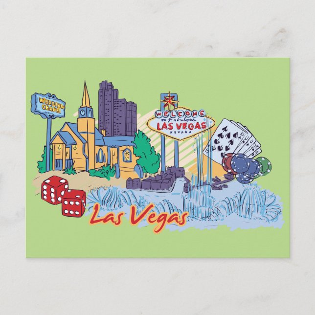 Postal Las Vegas, Nevada, Ciudad Famosa (Anverso)