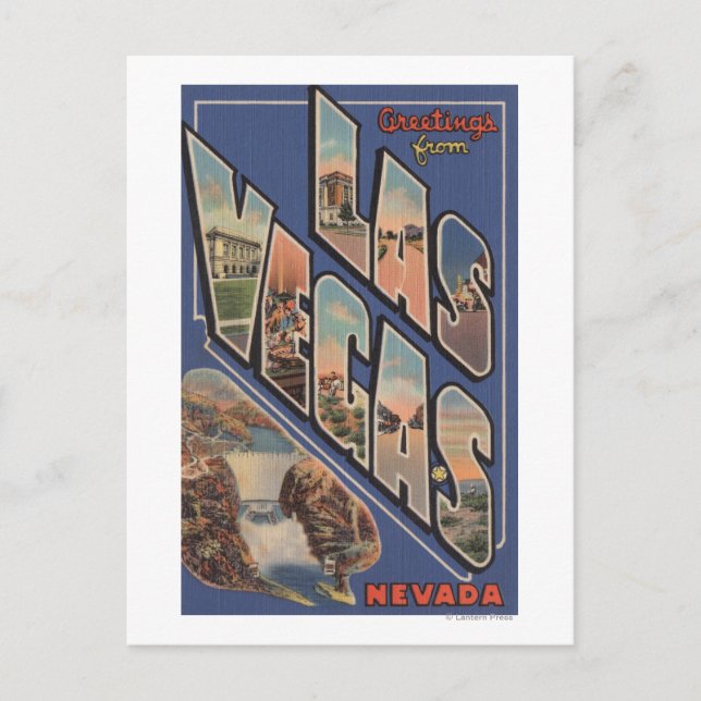 Postal Las Vegas, Nevada - Escenas de letras grandes 2 (Anverso)