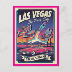 Postal Las Vegas, Nevada – Estilo Retro de la Década de 1