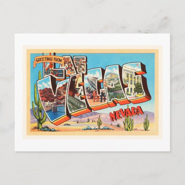 Postal Las Vegas Nevada NV Antiguo recuerdo de viaje de v (Anverso)