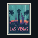 Postal Las Vegas, Nevada | Skyline<br><div class="desc">Anderson Design Group es una firma de diseño y ilustracion galardonada en Nashville,  Tennessee. El fundador Joel Anderson dirige un equipo de artistas talentosos para crear arte poster original que se parece a las estampas publicitarias tradicionales de los años 20 a los 60.</div>