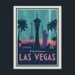 Postal Las Vegas, Nevada | Skyline<br><div class="desc">Anderson Design Group es una firma de diseño y ilustracion galardonada en Nashville,  Tennessee. El fundador Joel Anderson dirige un equipo de artistas talentosos para crear arte poster original que se parece a las estampas publicitarias tradicionales de los años 20 a los 60.</div>