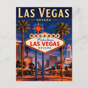 Postal 🎰 Las Vegas Nevada Strip y horizonte urbano