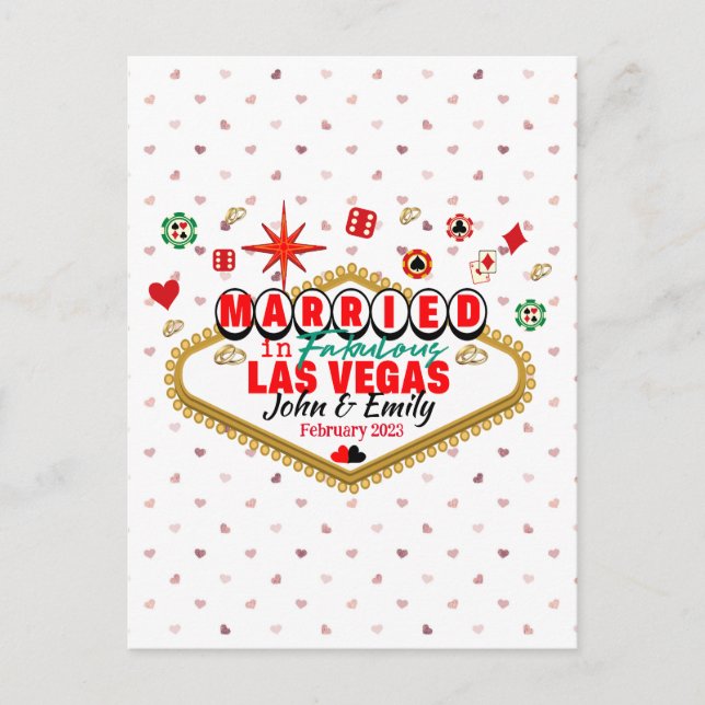 Postal Las Vegas: Pareja casada con vacaciones en Nevada (Anverso)