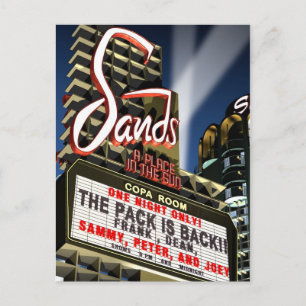 Postal Las Vegas Sands Hotel Retro Neon Postcard