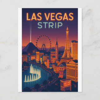 Postal Las Vegas Strip – Retro Cityscape Wall Art