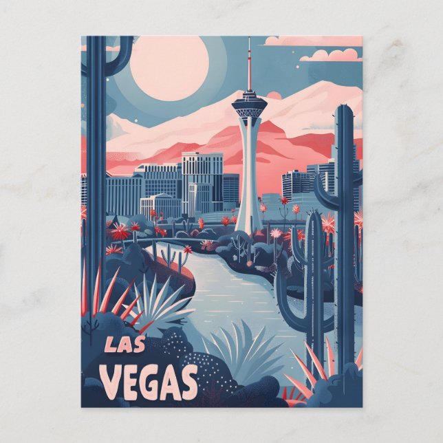 Postal Las Vegas Vintage Travel And Art (Anverso)