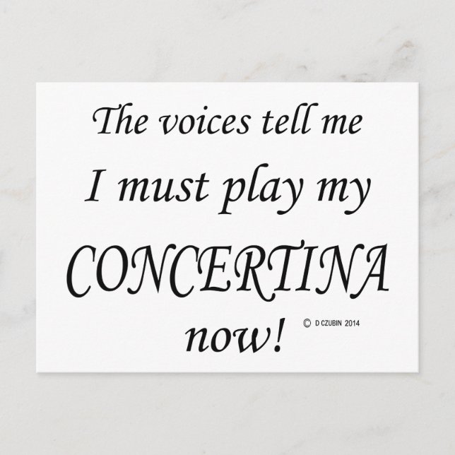 Postal Las voces de Concertina dicen que hay que jugar (Anverso)