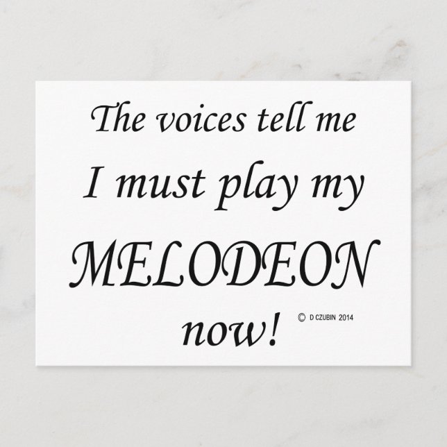 Postal Las voces de Melodeón dicen que deben tocar (Anverso)