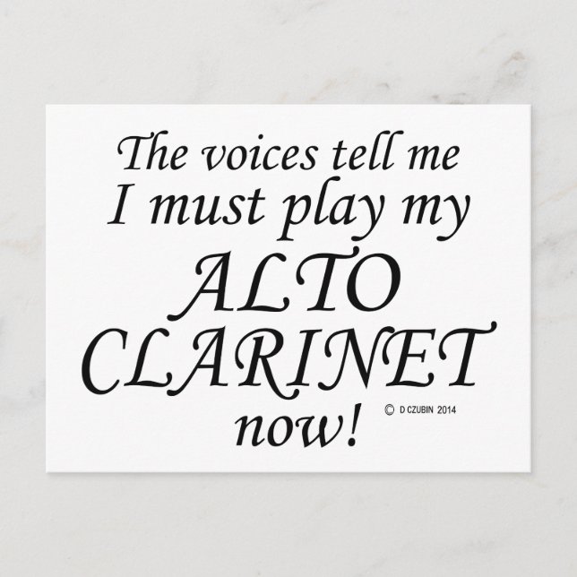 Postal Las voces del Alto Clarinet dicen que deben jugar (Anverso)