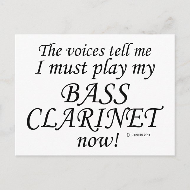 Postal Las voces groseras del Clarinet dicen que deben ju (Anverso)