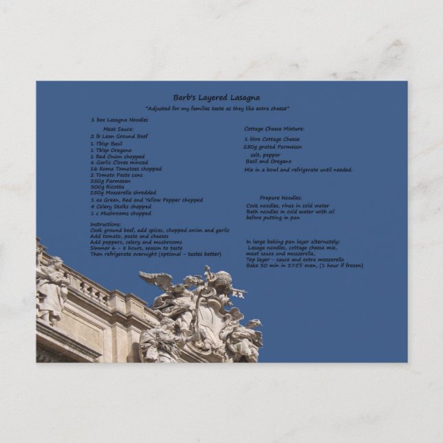 Postal Lasagna de barbas (Anverso)