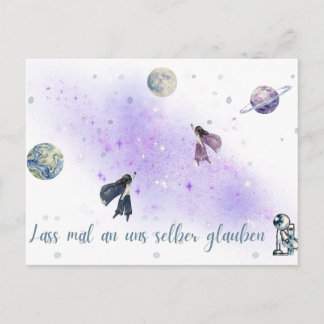 Postal „Lass mal an uns selber glauben“ Postkarte