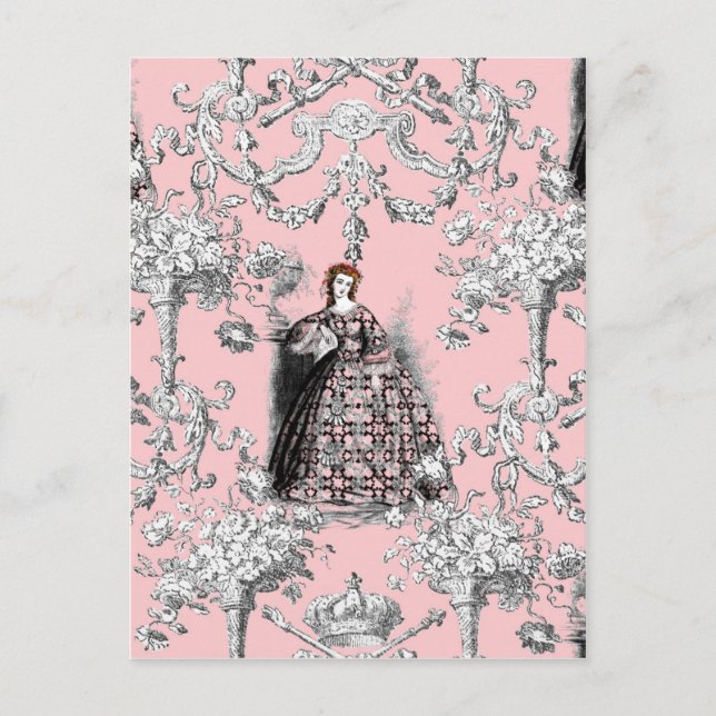 Postal Lass victoriano sobre el rosa de la daufina (Anverso)